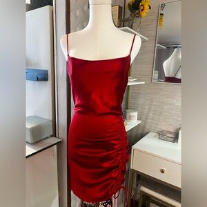 NWT Zara Red Satin Mini Dress